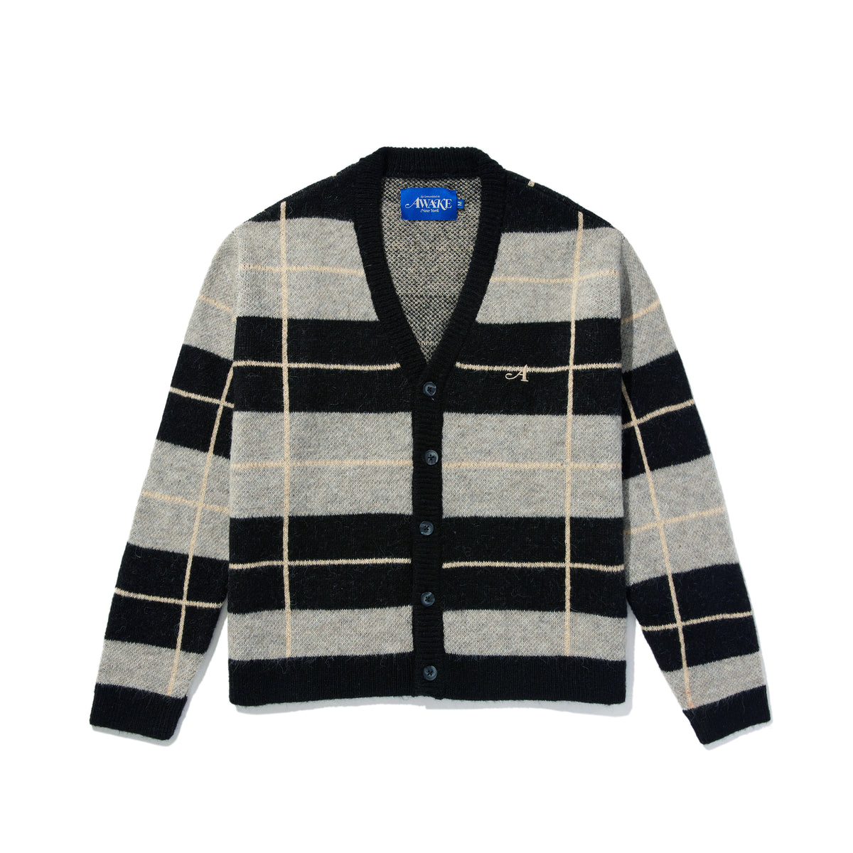 Windowpane Mohair Cardigan