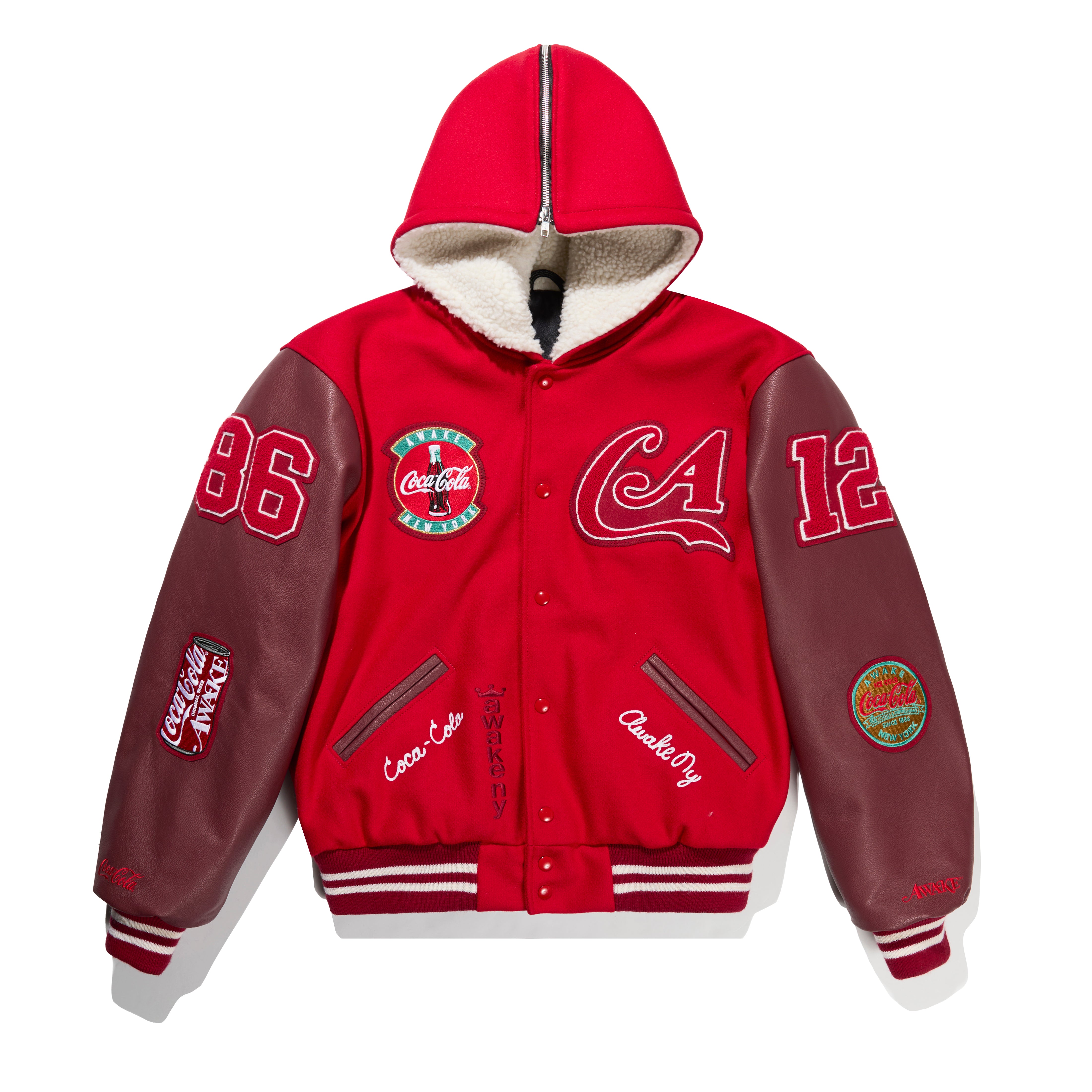 AWAKE NY x Coca-Cola Fleece Varsity Jacket