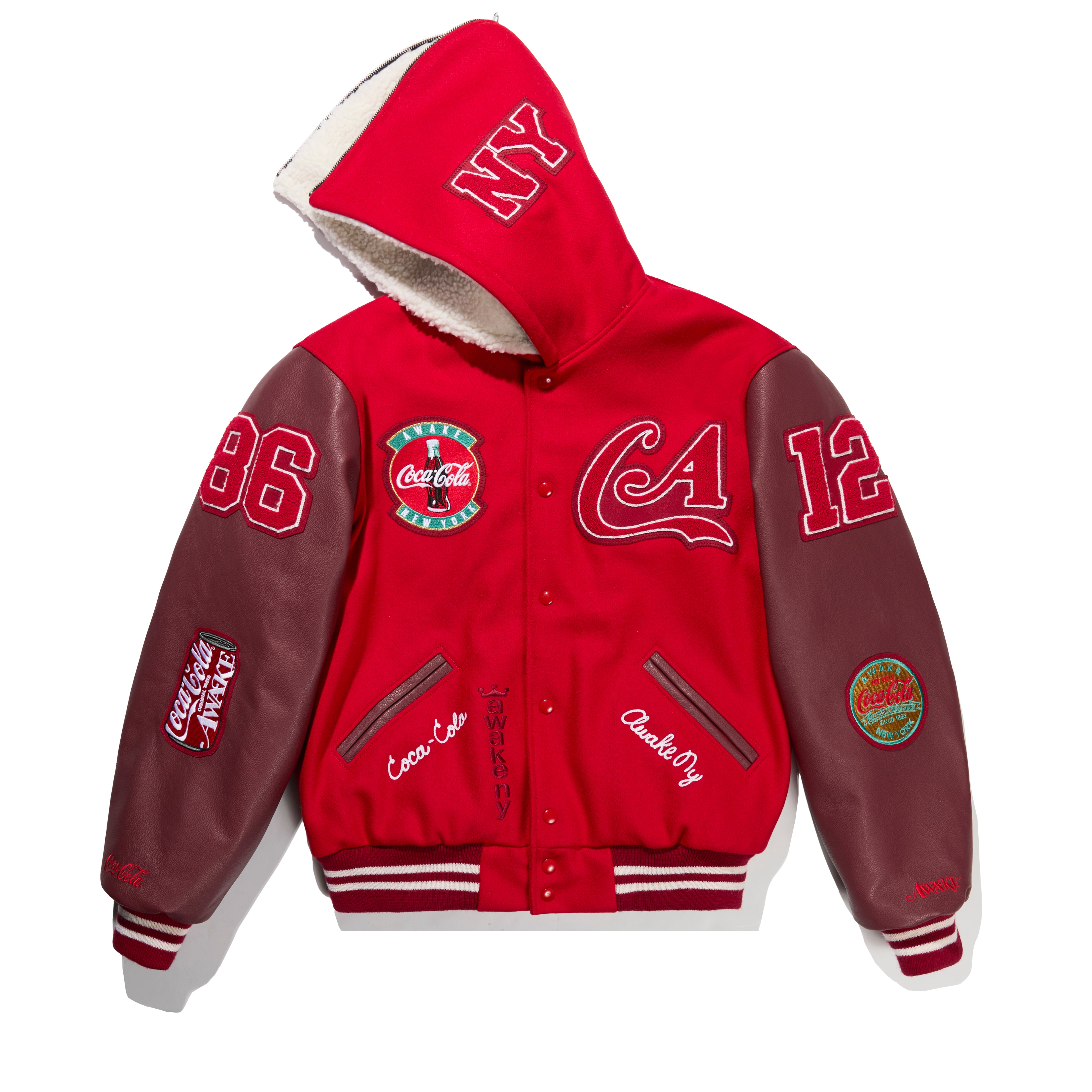 AWAKE NY x Coca-Cola Fleece Varsity Jacket