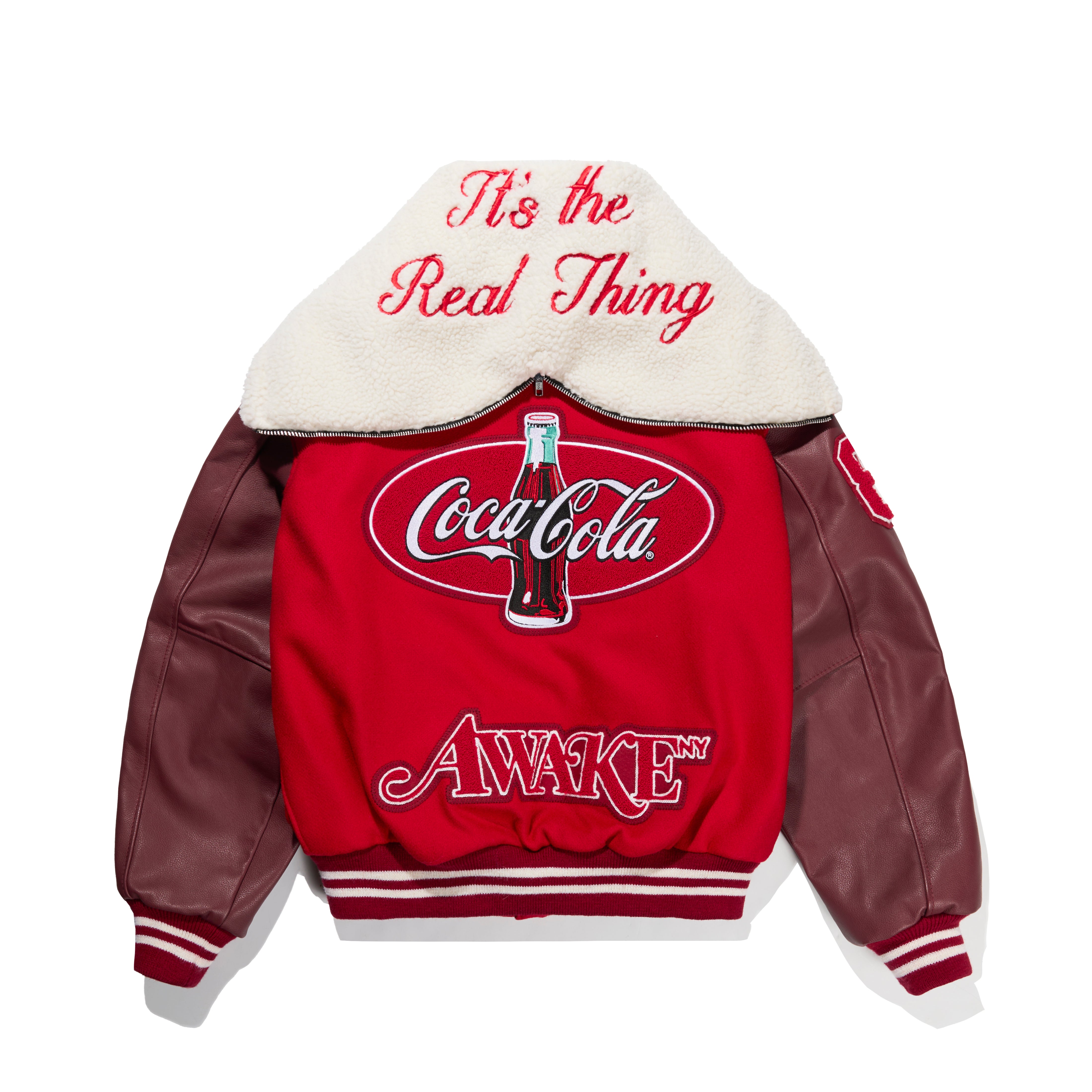 AWAKE NY x Coca-Cola Fleece Varsity Jacket