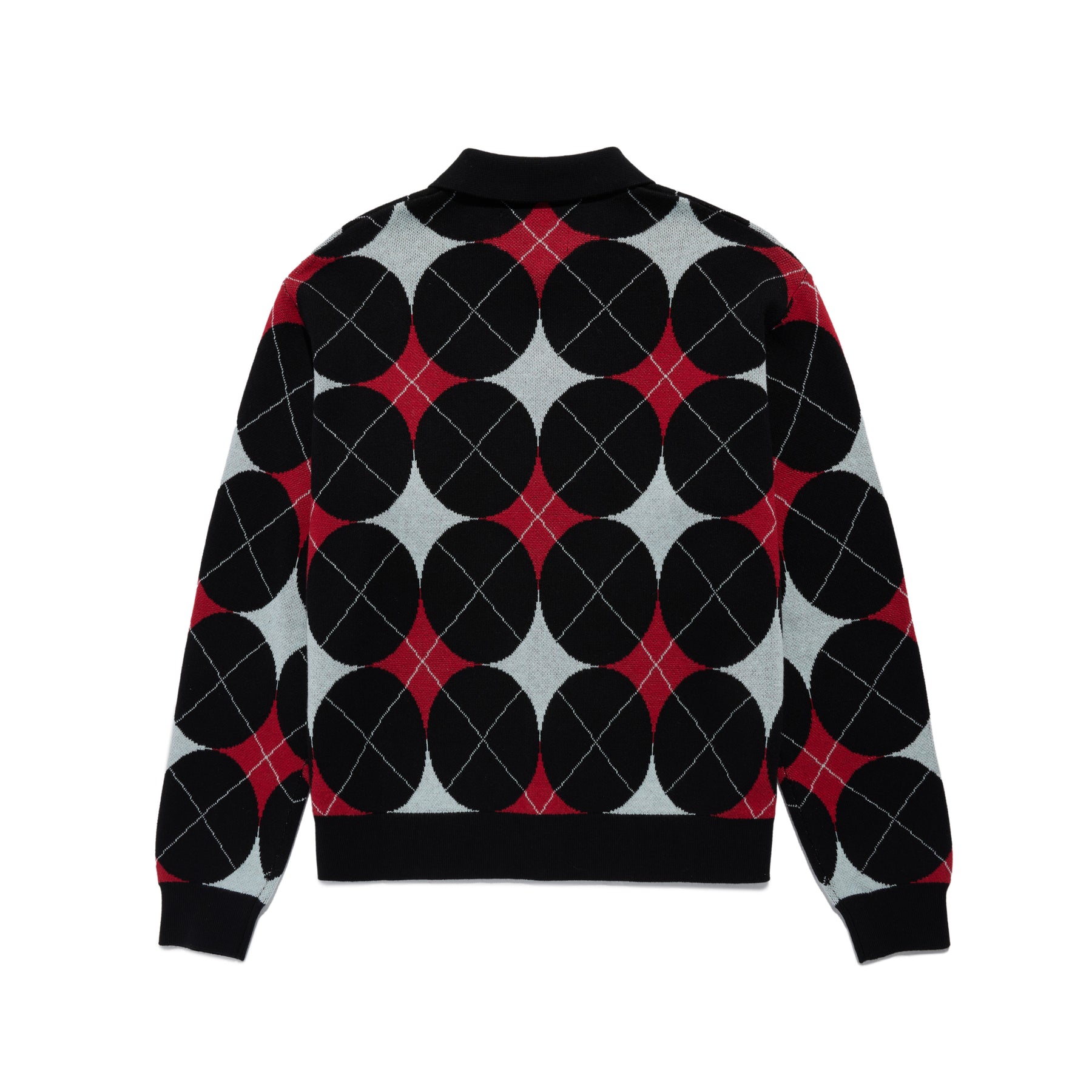 Argyle Knit Collared Cardigan