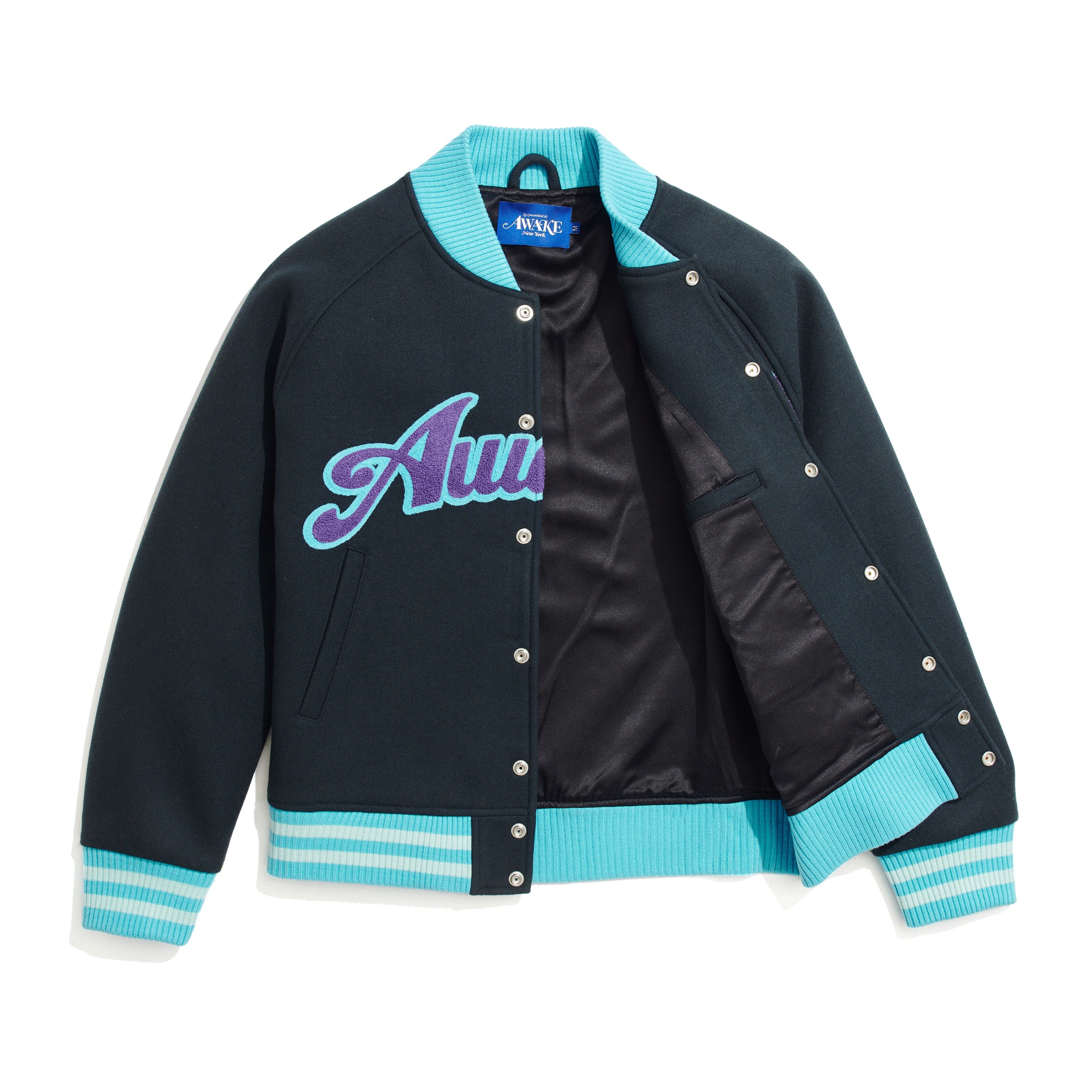 Chenille Embroidered Logo Varsity Jacket – Awake NY