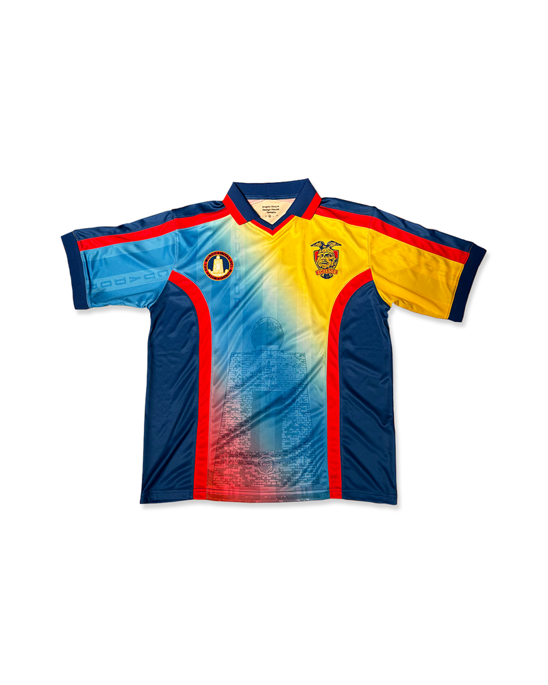 "Mitad del Mundo" Fútbol Jersey by Angelo Baque