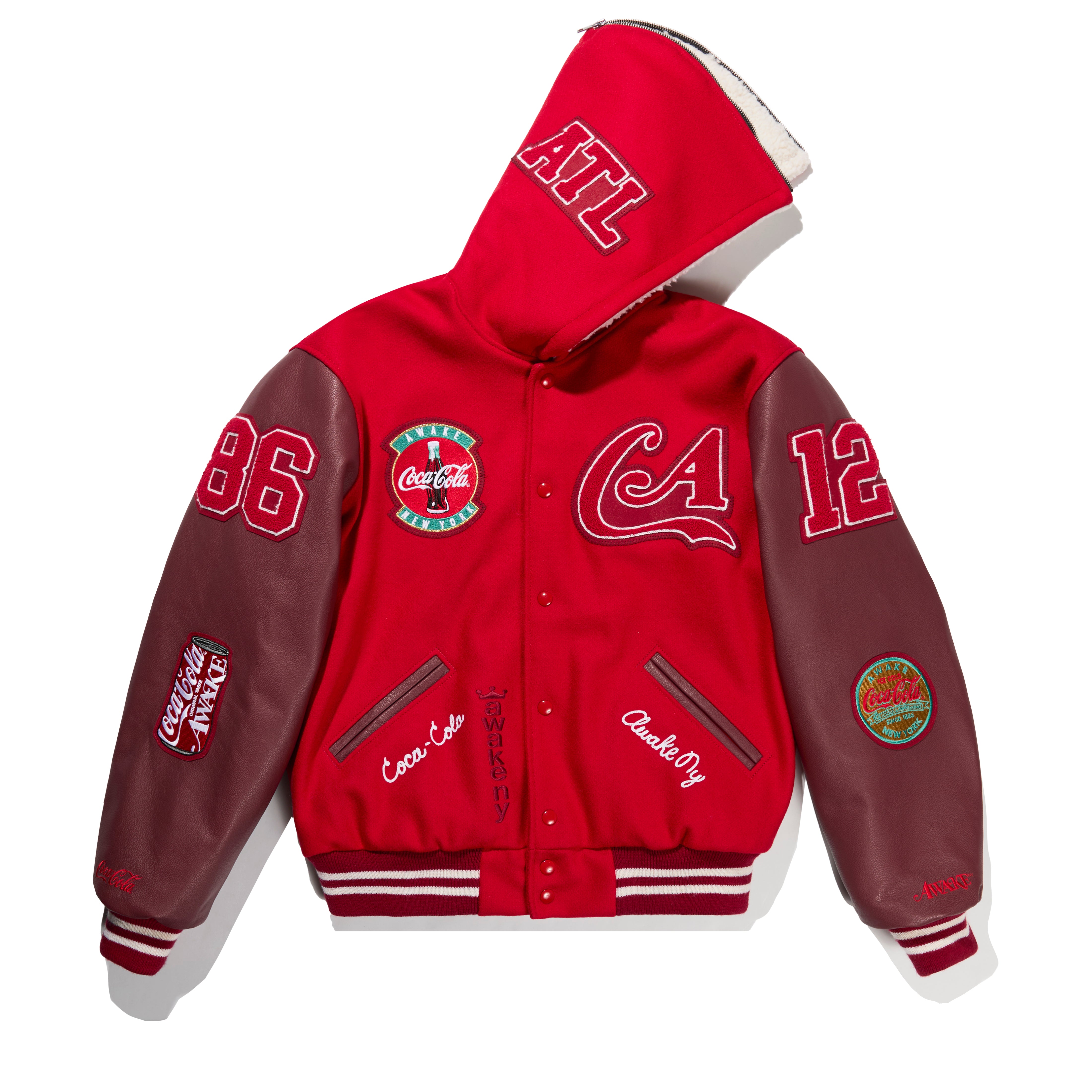 AWAKE NY x Coca-Cola Fleece Varsity Jacket