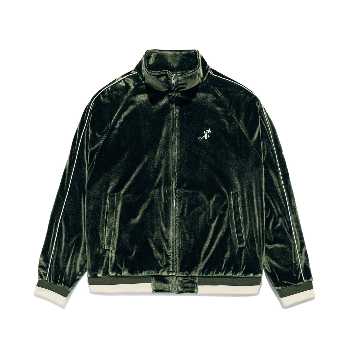 Star "A" Embroidered Velour Track Jacket