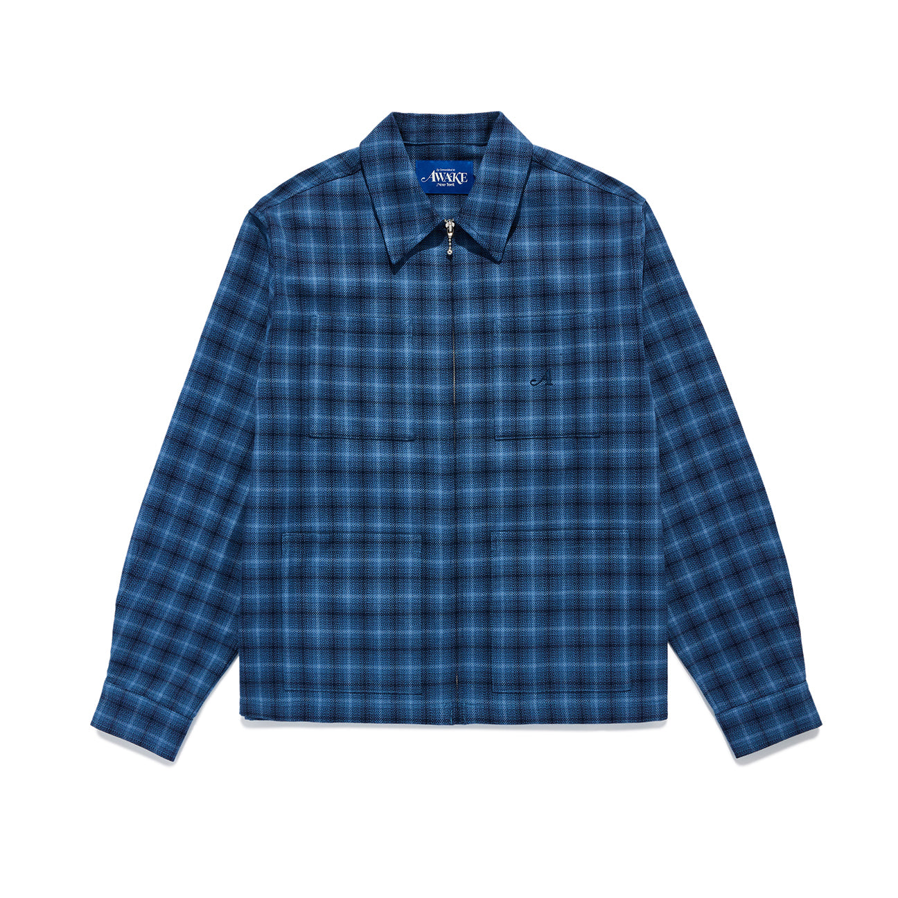 Lightweight Plaid Zip Jacket Shirt