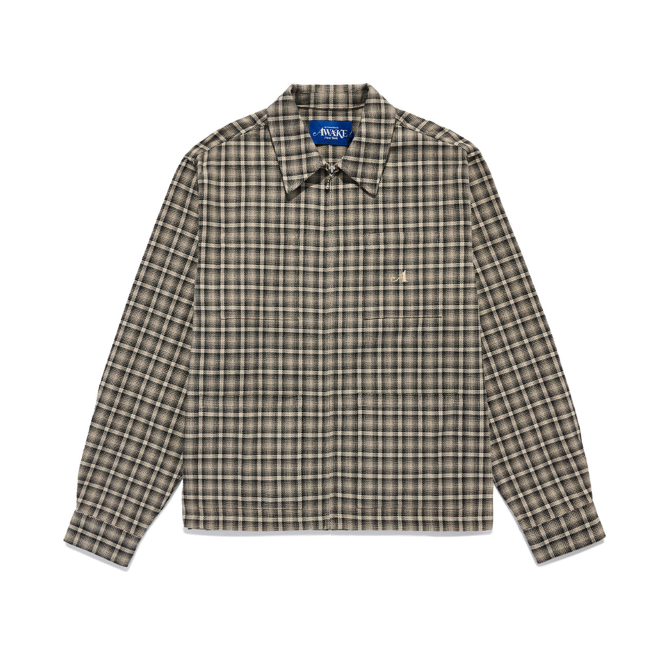 Lightweight Plaid Zip Jacket Shirt