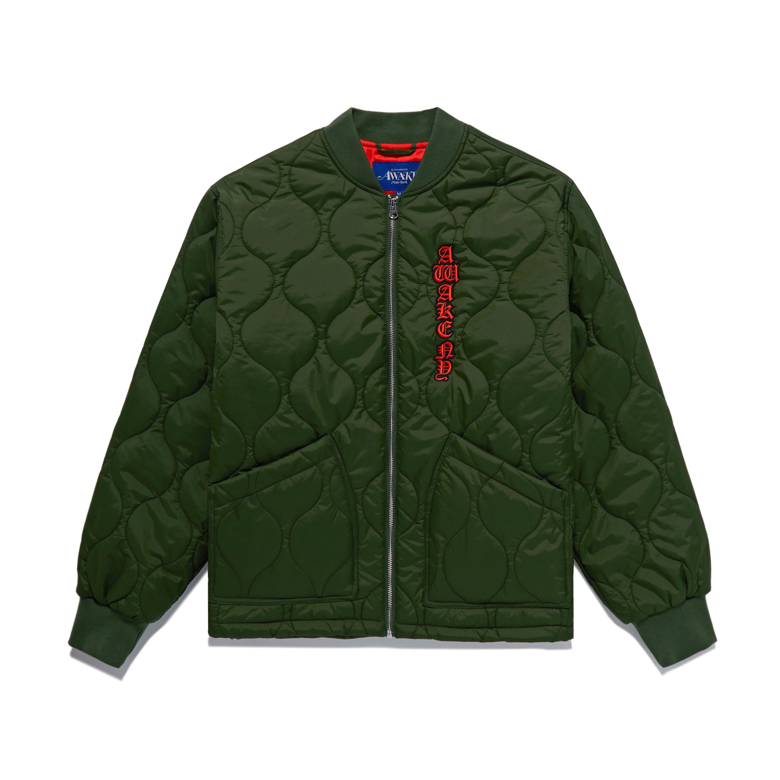 Cobra Embroidered Quilted Bomber Jacket
