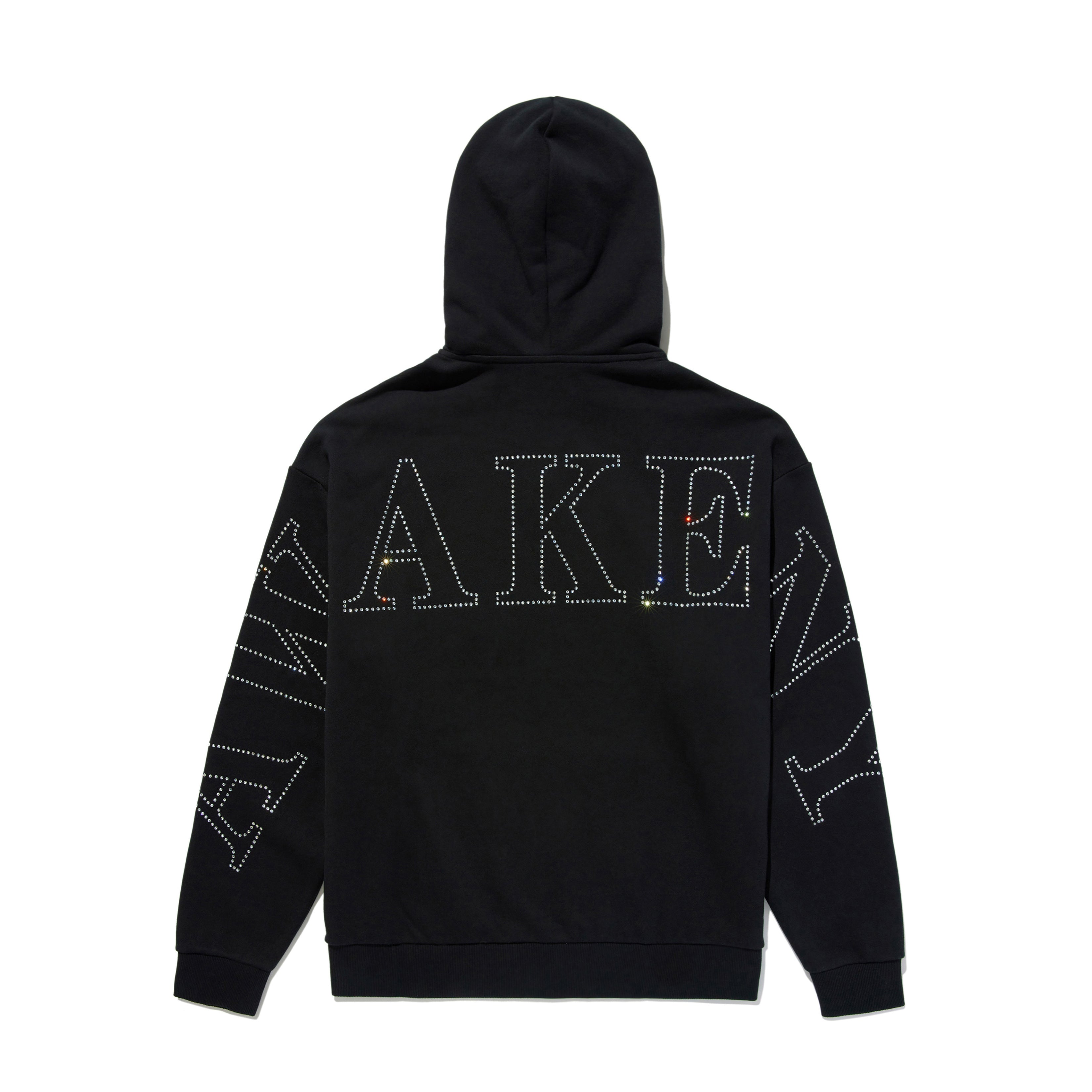 Rhinestone Serif Zip Up Hoodie