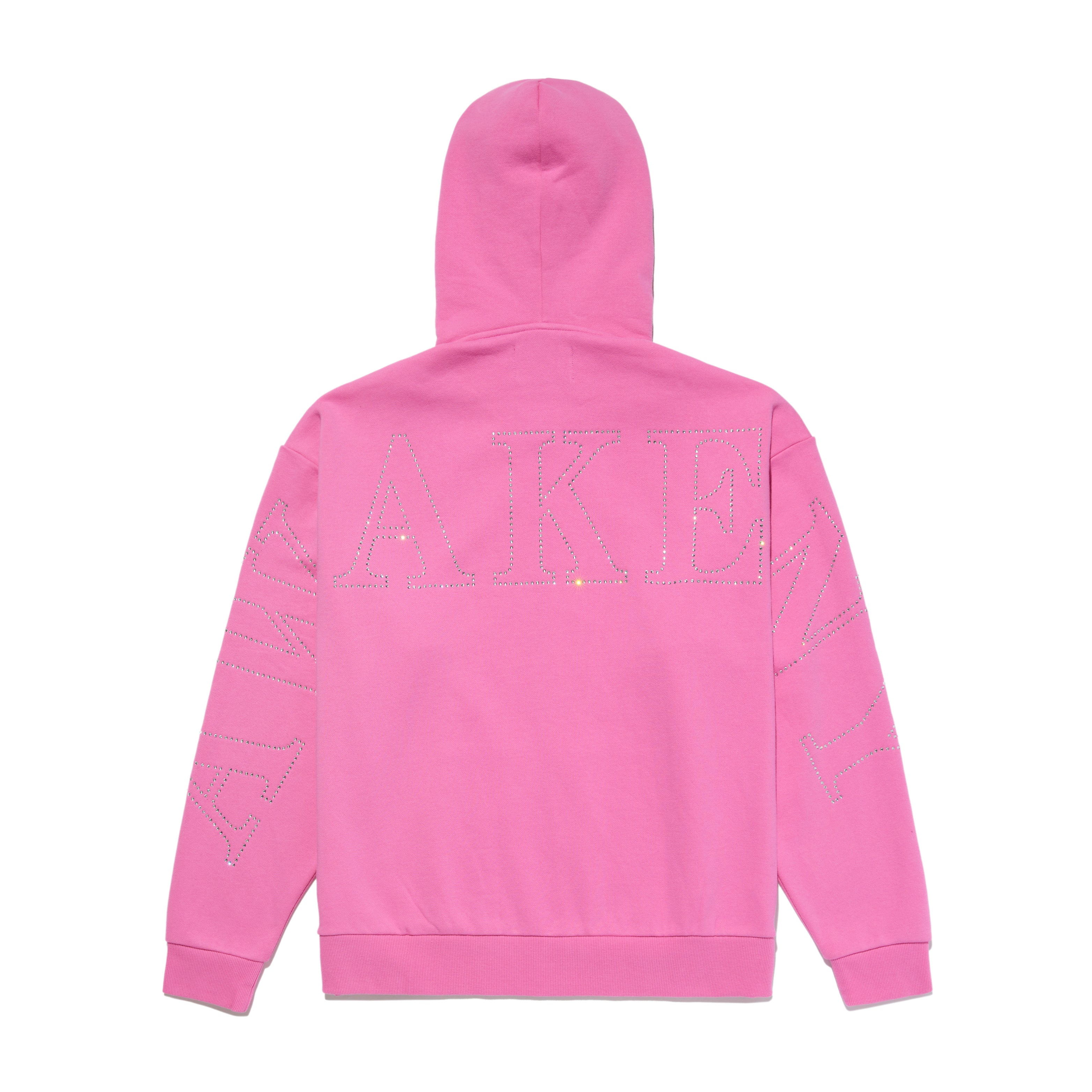 Rhinestone Serif Zip Up Hoodie
