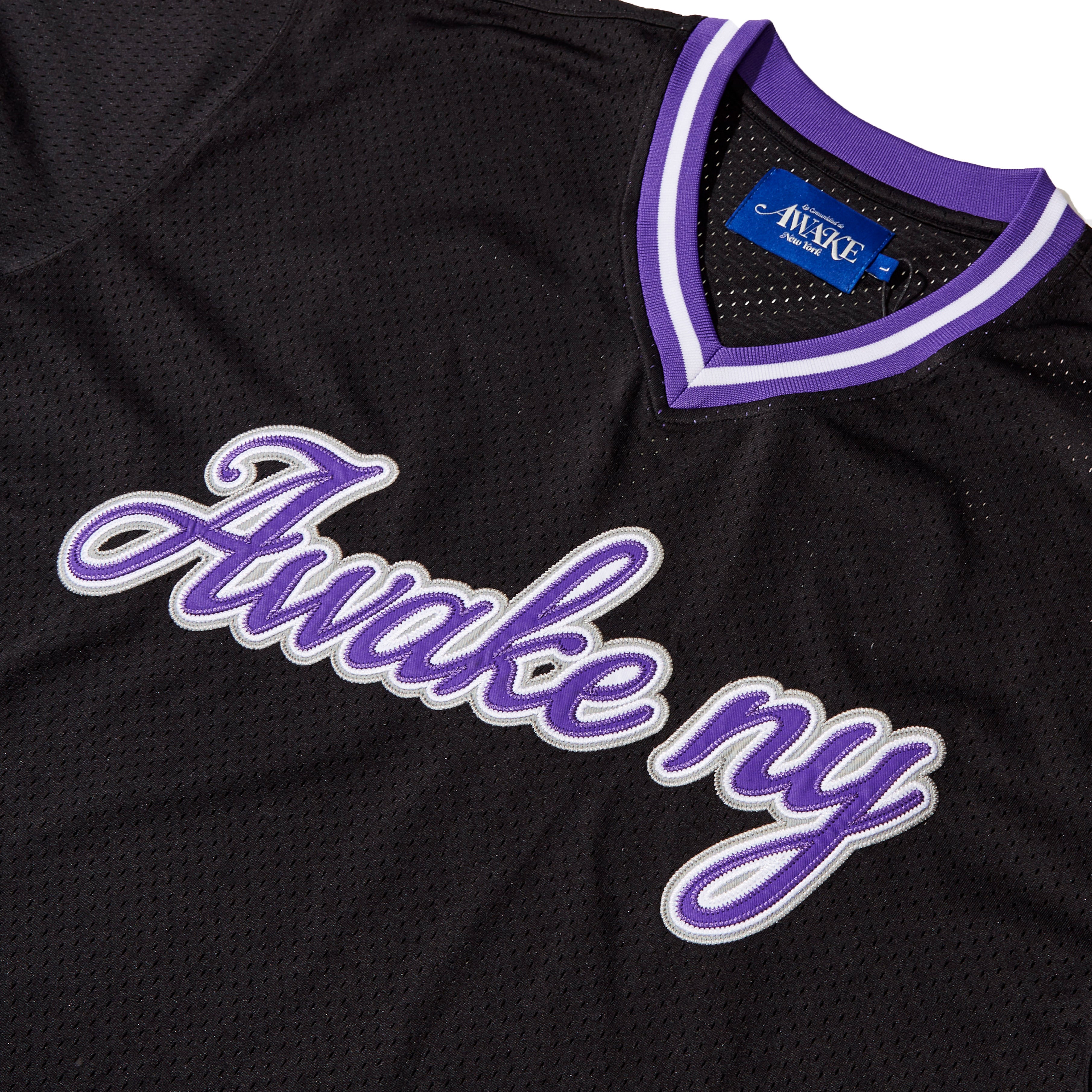 Script Embroidered Baseball Jersey