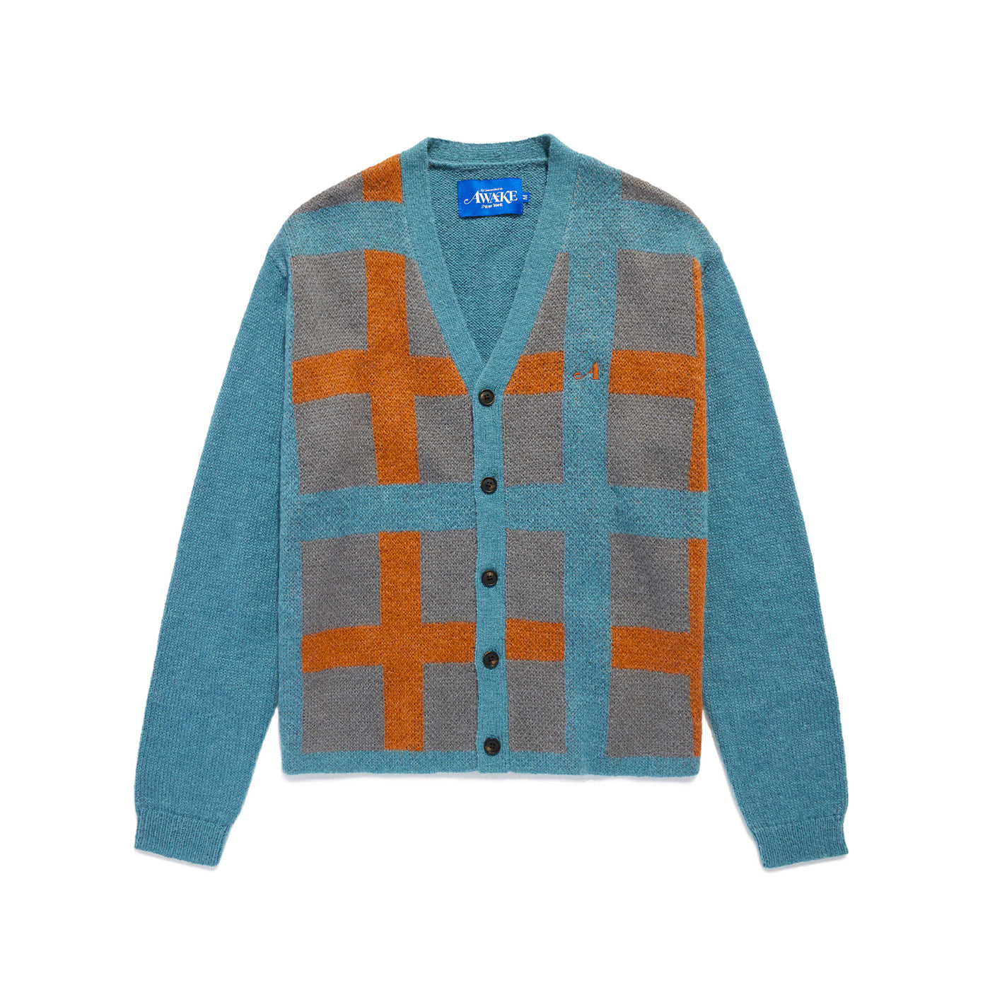 Plaid Alpaca Blend Cardigan